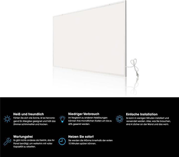 Produktbild Wiltec Infrarotheizung 700W Heizpaneel IR Heizung Elektroheizung Effizient (700 W)
