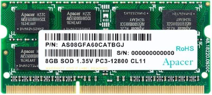Produktbild Apacer DDR3 Modul 8 GB (1 x 8GB, 1600 MHz, DDR3-RAM, SO-DIMM)