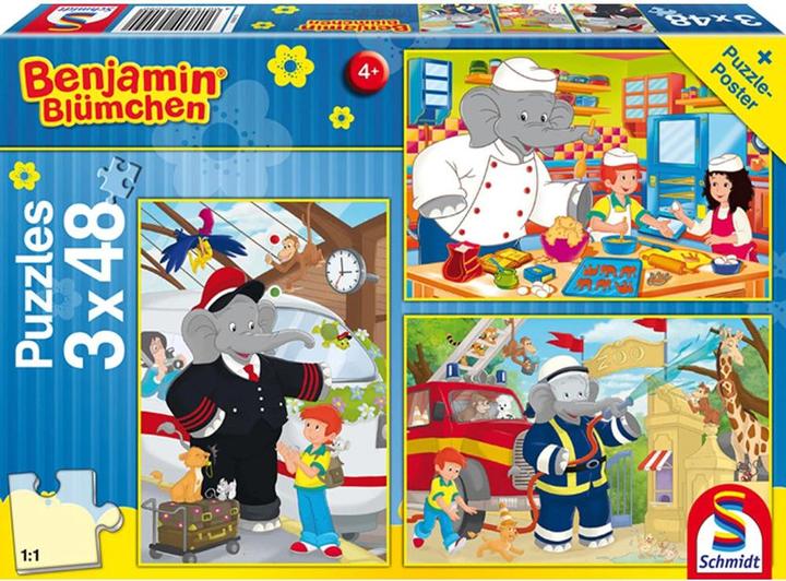 Produktbild Schmidt Spiele Benjamin Blümchen, Im Einsatz 3x48 Teile (144 Teile)