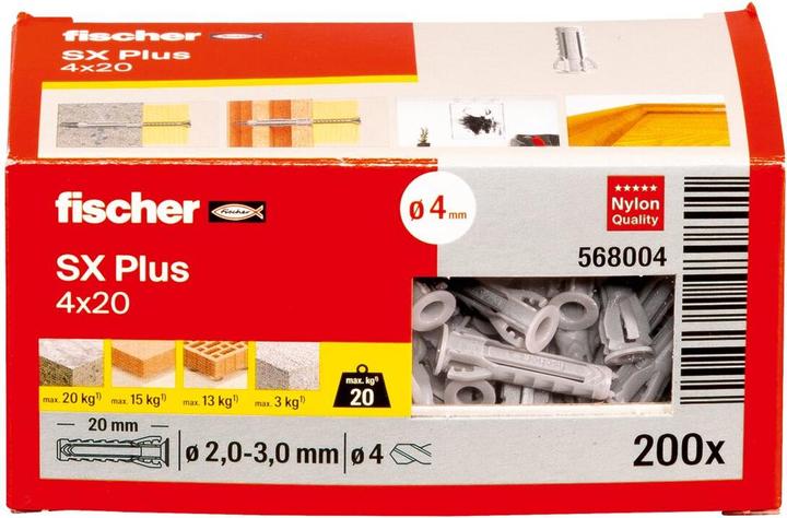 Produktbild Fischer Spreizdübel SX Plus 4 x 20 (200 Stk.)