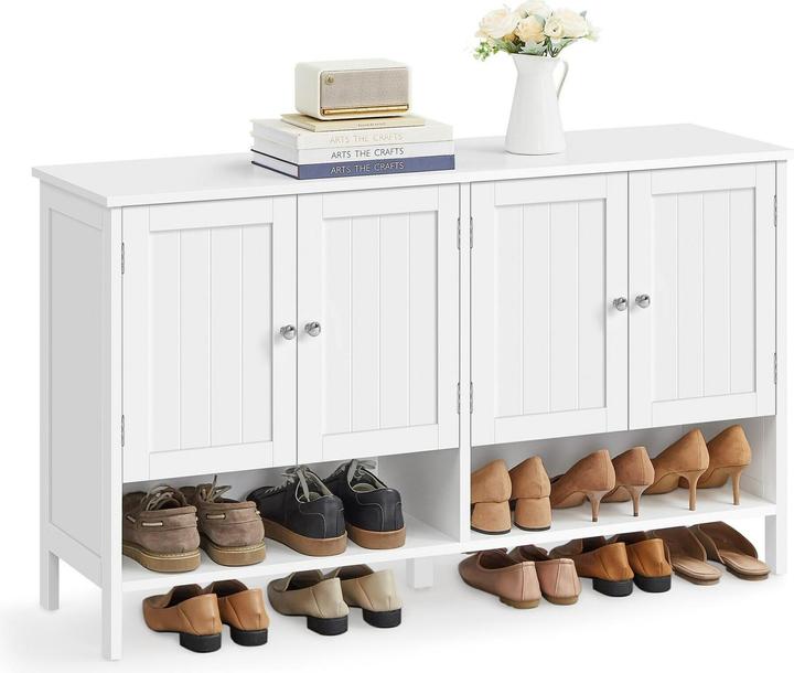 Actual product image Vasagle Country style shoe cabinet 120 x 70 cm, white (120 x 70 x 35 cm)