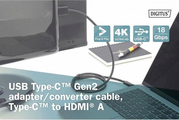 Actual product image Digitus USB Typ C — HDMI (Typ A) (5 m, HDMI)