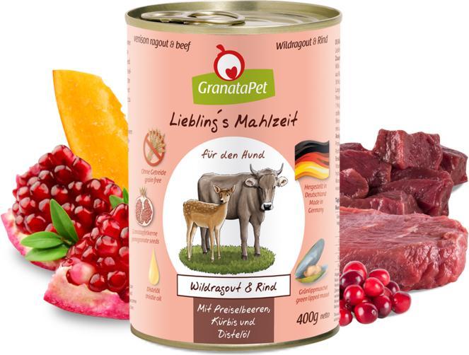Produktbild Granatapet Liebling's Mahlzeit Wildragout und Rind (Adult, 1 Stk., 400 g)