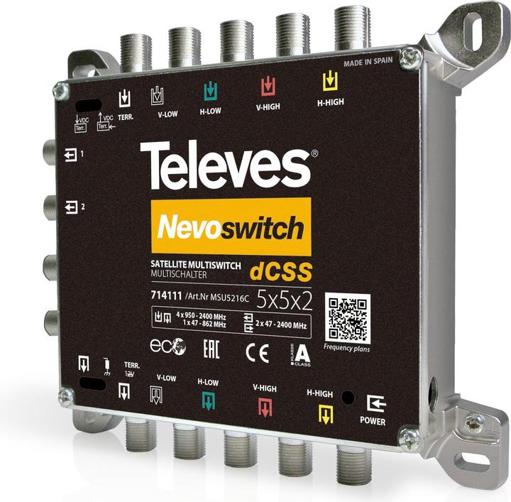 Immagine prodotto Televes Multiswitch 12,70cm (5") 2x16 NEVO-SCR dCSS kaska. MSU5216C (Multiinterruttori)