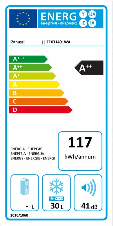 Energy Label Zanussi ZFX 31401 WA (Stand-alone, 30 l)