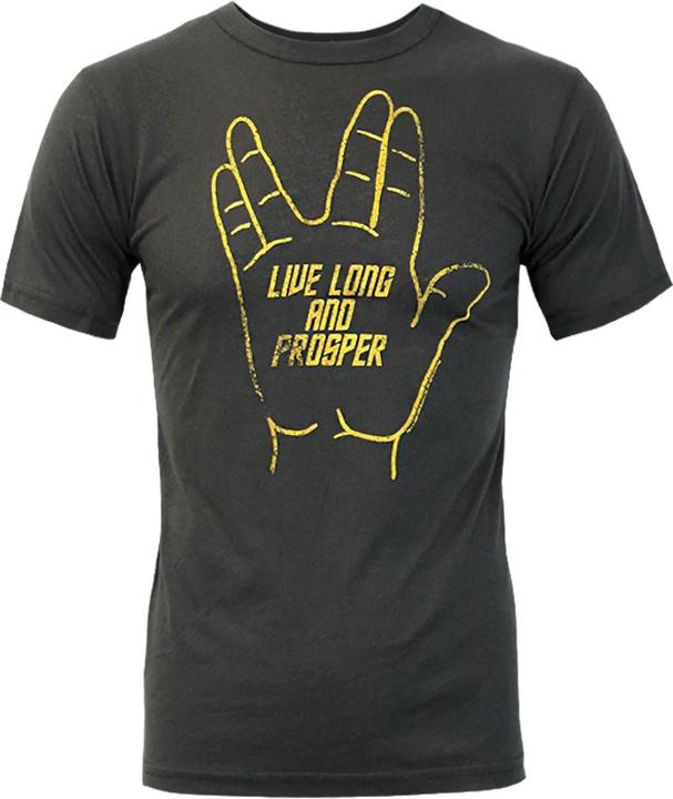 Actual product image Junk Food Mens Live Long And Prosper Star Trek T-Shirt (S)