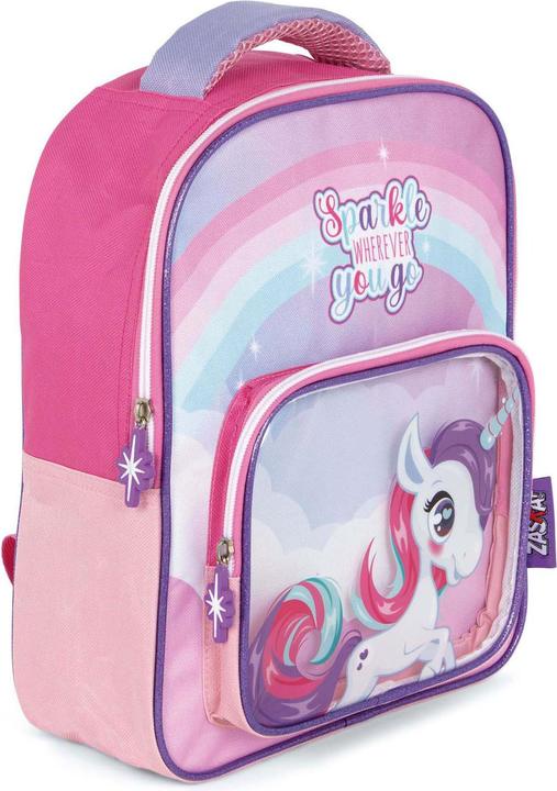 Actual product image Rucksack Einhorn mit transparenter Vordertasche