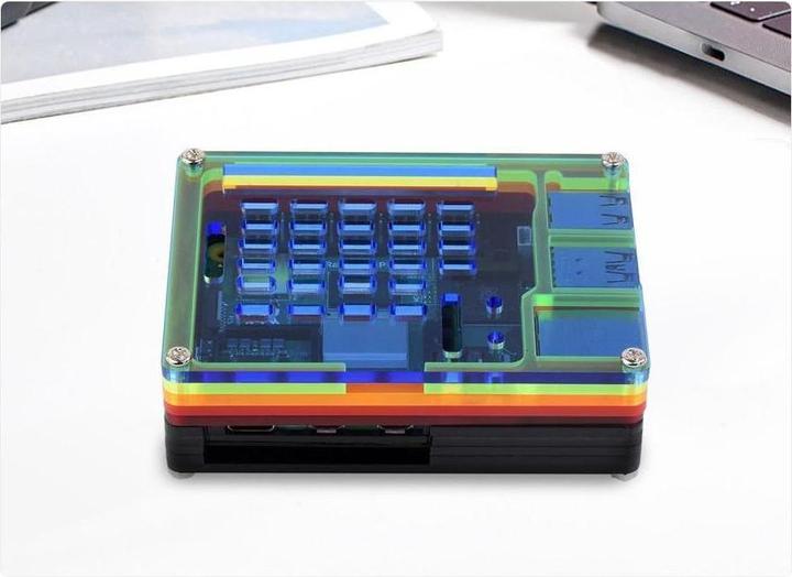 Actual product image Raspberry Pi EB84465 - Rainbow acrylic case for 5 - 26079