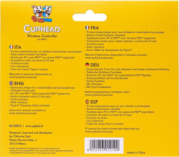 Actual product image GED Wireless Controller Cuphead (PS5, PC, PS4)