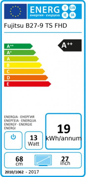 Energy Label Fujitsu B27-9 TS (1920 x 1080 pixels, 27")