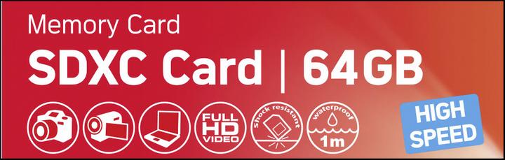 Produktbild AGFAPHOTO SDXC Karte 64GB High Speed Class 10 UHS I U1 V30 (64 GB, SDXC, U1, UHS-I)