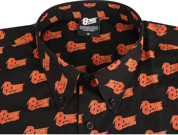 Actual product image David Bowie Unisex Adult All Over Logo Shirt (XL)