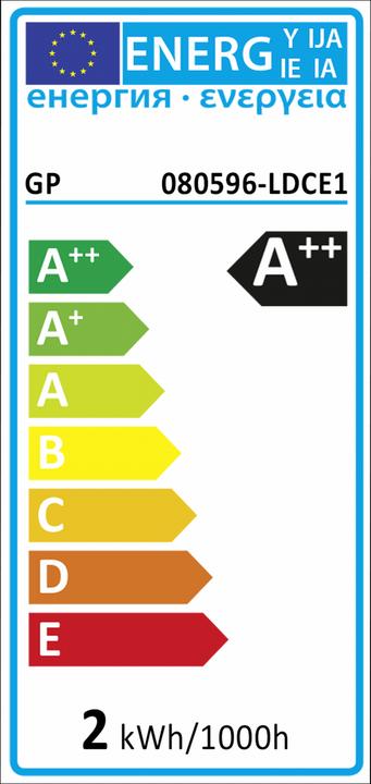 Label énergétique GP Lighting Eclairage LED Mini Globe E27 2W (25W), Filament (E27, 1.20 W, 100 lm, 1 x, G)