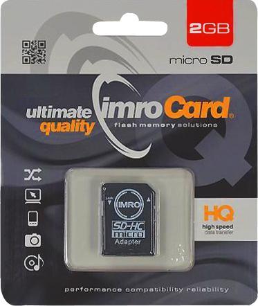 IMRO memory card 2GB microSDHC cl. 6 + adapter (2 GB, microSDHC)