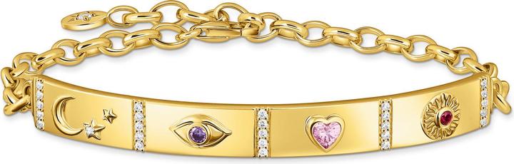Produktbild Thomas Sabo Armband mit kosmischen Symbolen und bunten Steinen vergoldet (19 cm, Silber)