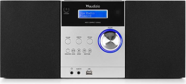 Actual product image Audizio Micro HiFi system Metz aluminum (CD player, Bluetooth, 1x 30 W)