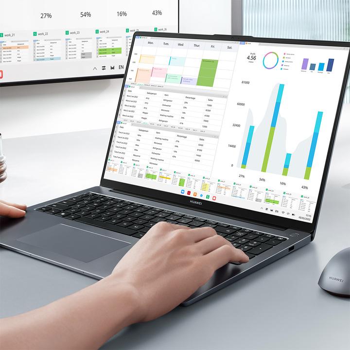 Actual product image Huawei MateBook D16 (16", Intel Core i5-12450H, 16 GB, 1000 GB, DE)