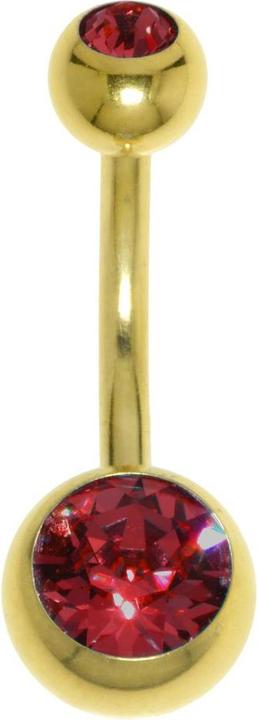 Actual product image Bijouteria Bellypiercing (Surgical steel 316L, PVD coating (gold coloured), Premium crystal)