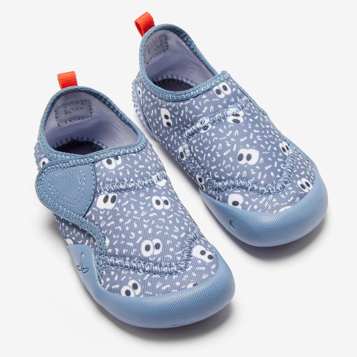 Actual product image Decathlon Turnschuhe Babylight atmungsaktiv Babyturnen - blau mit Muster (29)