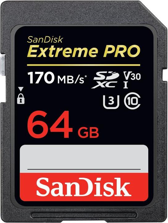 Produktbild SanDisk Extreme Pro SDXC U3 (64 GB, SDXC, U3, UHS-I)