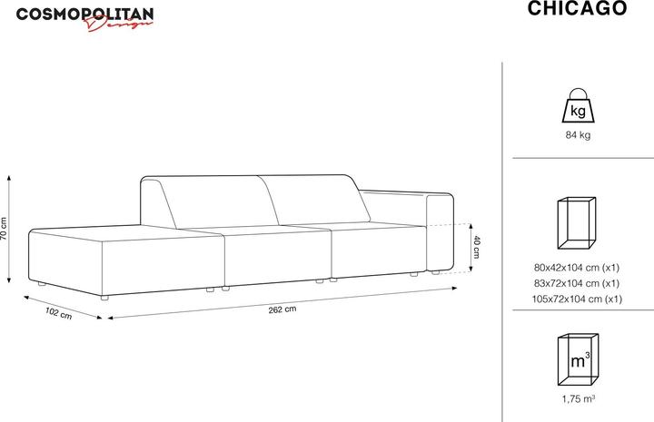 Actual product image Cosmopolitan Design Chicago (4-seater, 2 person sofa, 3-seater)