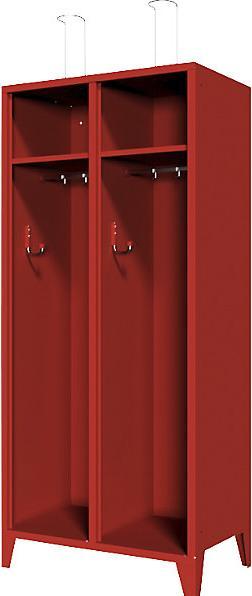 Image du produit Pavoy Armoire de pompiers sur pieds, sans porte, 2 compartiments, 4 casiers. (83 cm, 185 cm)