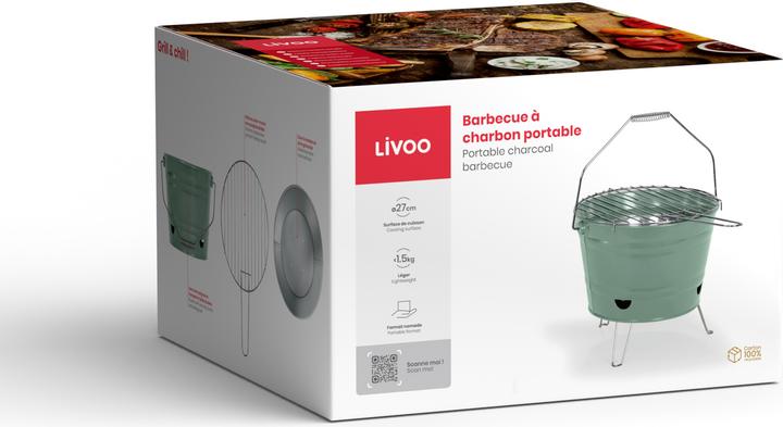 Produktbild Livoo Tragbarer Holzkohlegrill (29.50 cm)