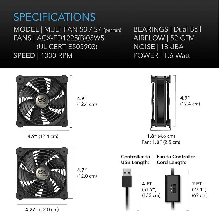 Image du produit AC Infinity Multifan S7 (120 mm, 2 x)