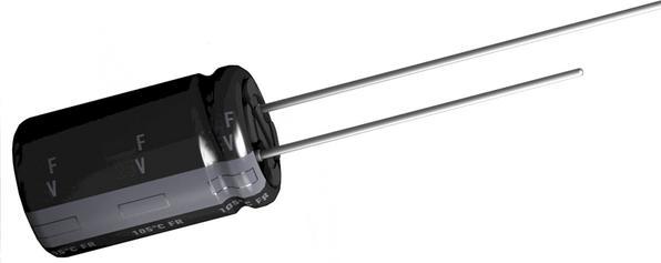 Actual product image Panasonic Electrolytic capacitor, radial, 6800uF, 1.7mA, 25V, 2.04A