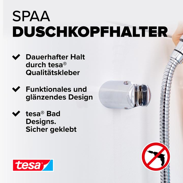 Produktbild tesa SPAA Wand-Brausehalter inkl. Klebelösung ohne Bohren