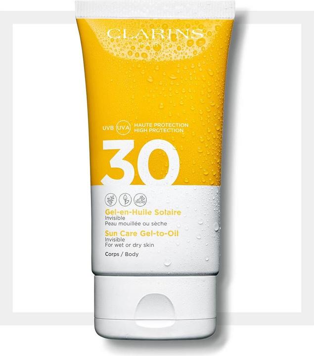 Actual product image Clarins Sun - Gel-en-Huile Solaire Corps SPF30 (Suntan cream, SPF 30, 150 ml, 197 g)
