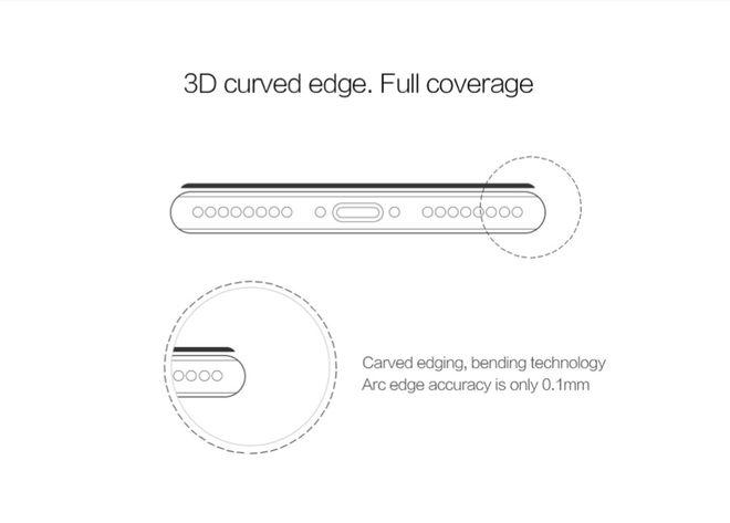 Actual product image Nillkin 3D CP+ MAX Series Protective Glass (1 Piece, Apple iPhone 8 Plus, Apple iPhone 7 Plus)