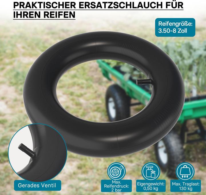 Immagine prodotto Wiltec Camera d'aria standard Pneumatici 3.50-8 130kg Valvola TR13 Carriola Carrello per sacchi