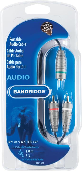 Actual product image Bandridge Audio BAL3501 (1 m, 3.5mm jack (AUX), Cinch)