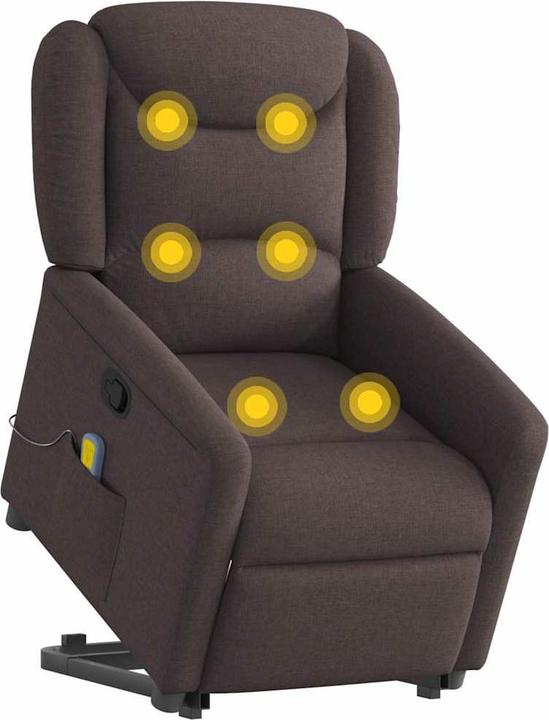 Produktbild VidaXL Massagesessel mit Aufstehhilfe Dunkelbraun Stoff