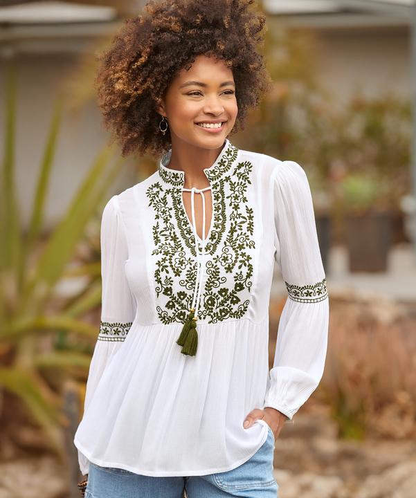 Produktbild Joe Browns Floral Embroidered Crinkle Tunic Top (16)