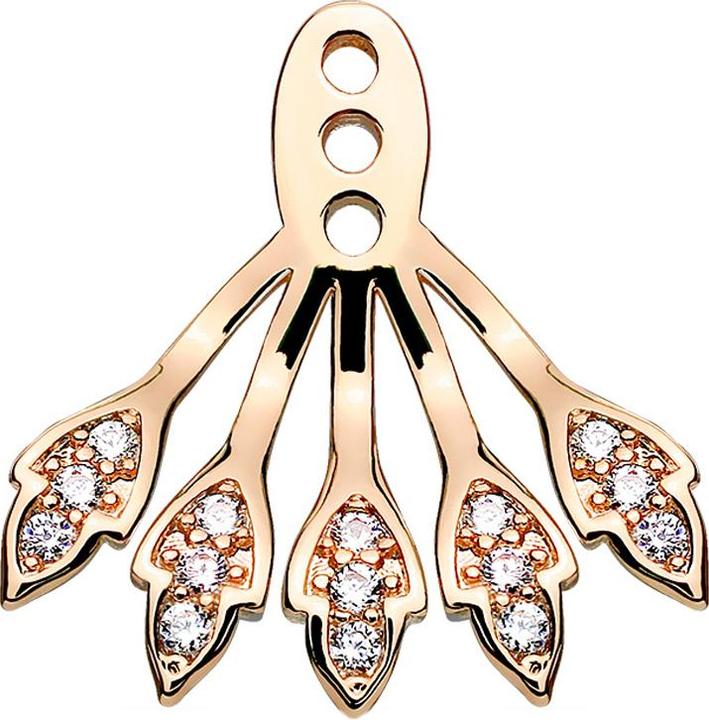 Produktbild Star Piercing Ohrring Ear Jacket rosegold mit fünf Kristallblätter