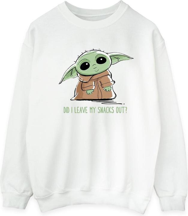 Actual product image Star Wars Mens The Mandalorian Grogu Snacks Meme Sweatshirt (S)