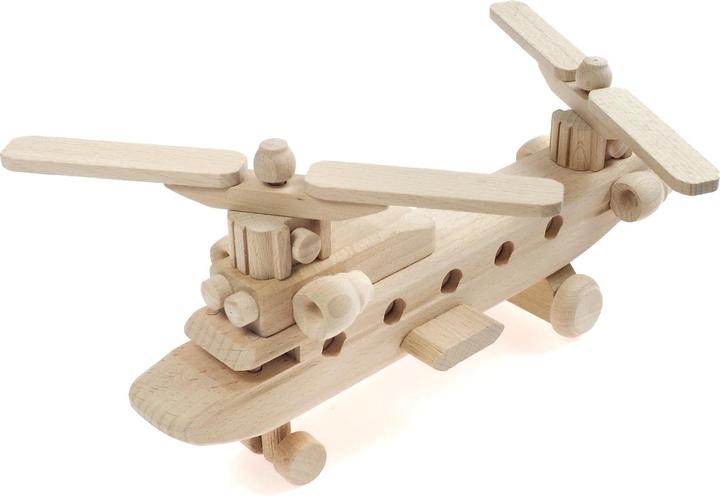Actual product image Holzecke Double Rotor Helicopter Wooden Toy