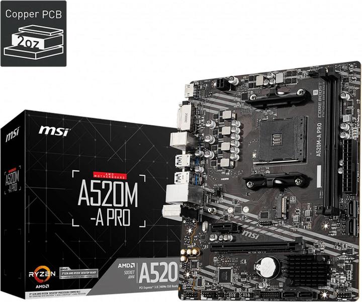 Actual product image MSI A520M-A Pro (AM4, AMD A520, mATX)