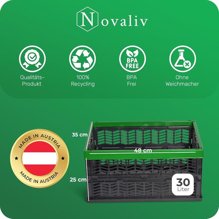 Actual product image Novaliv Folding boxes foldable stable green 6pcs.