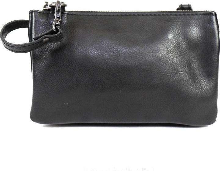 Actual product image Bear Rock Bear Design Alessia Leather Shoulder Bag/Clutch - Black