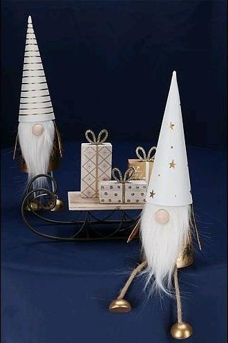 Actual product image Söllner Floristik white gold metal gnome standing