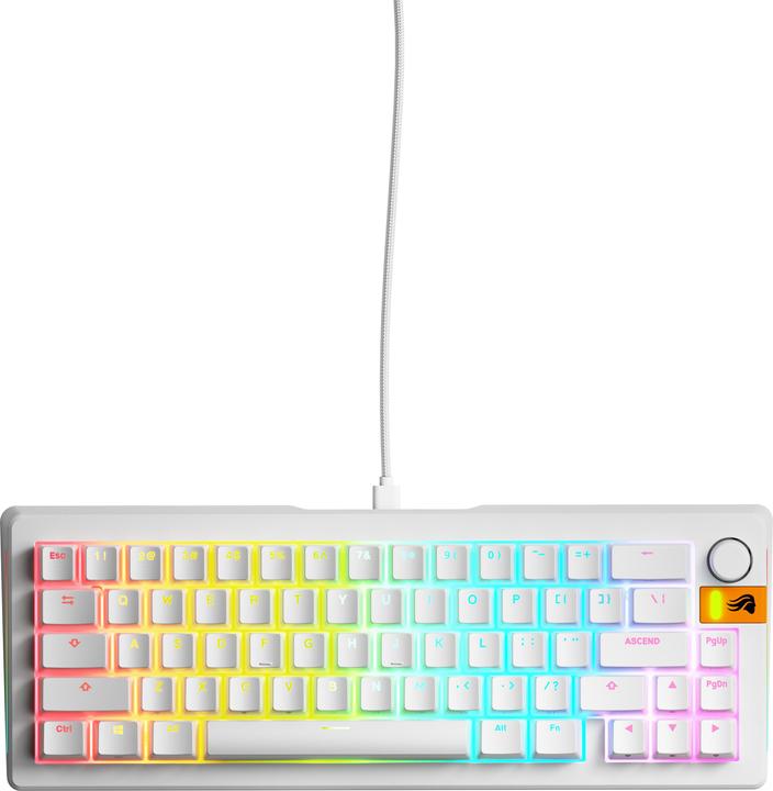 Produktbild Glorious GMMK 3 HE 65 % Custom Gaming-Tastatur - Pre-Built, ANSI (US), Fox HE Switches, weiss (US, Kabelgebunden)