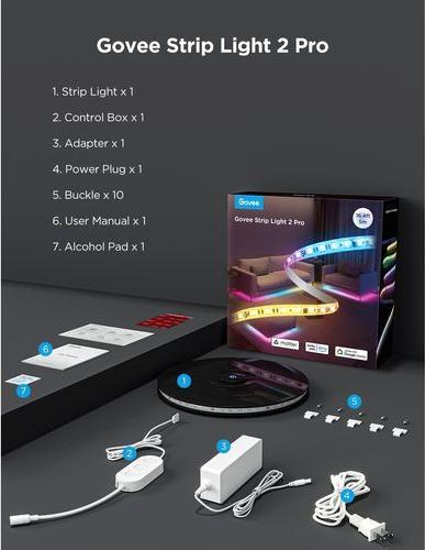 Produktbild Govee LED-Strip 2 Pro (RGBIC, RGBW, 100 cm, Indoor)