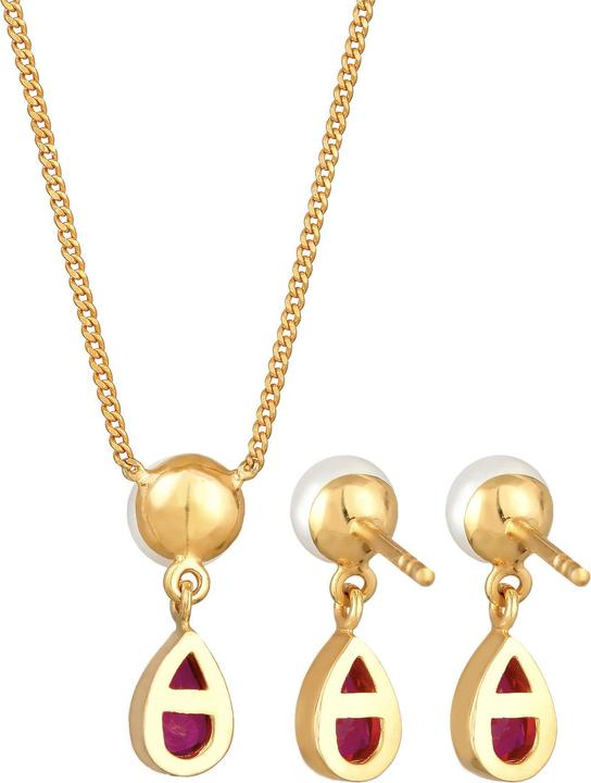 Actual product image Elli Gemstone earrings, gemstone necklace, pearl (925 Sterling silver, Freshwater cultured pearls)