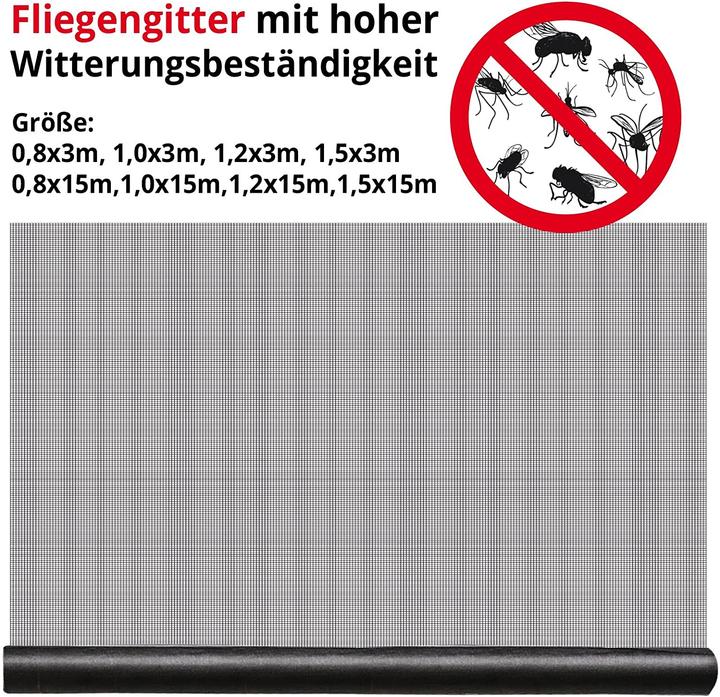 Produktbild Casa Pura Fliegengitter Fiberglas mit Kunststoffbeschichtung 1x15 m
