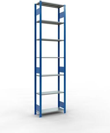 Sistema di scaffalature di base senza viti MULTIplus150 con ripiani di lunghezza