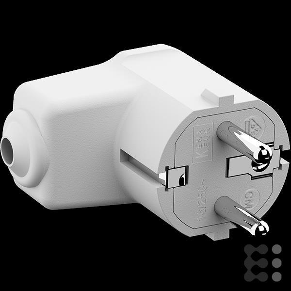 Actual product image Bachmann Protective contact mounting angle plug, white (CEE 7/7)