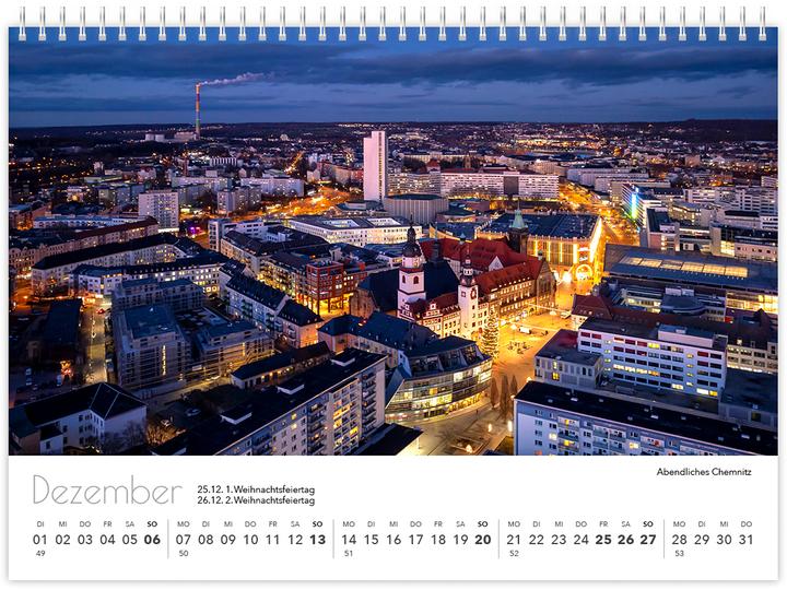 Produktbild Kalender Sachsen von oben kompakt 2026 (21 x 15 cm, Kein Einband, Deutsch)